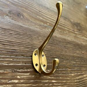 Brass Coat and Hat Brass Hook 5" long new